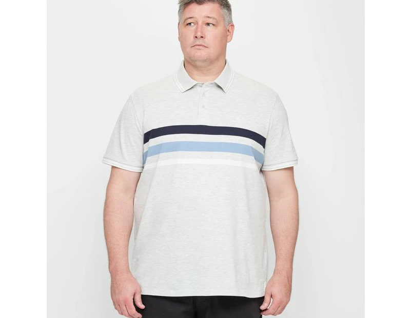 Target Plus Striped Polo Shirt - Grey