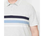 Target Plus Striped Polo Shirt - Grey