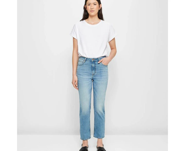 Target Straight High Rise Crop Length Denim Jeans