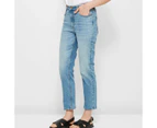 Target Straight High Rise Crop Length Denim Jeans - Blue