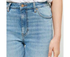 Target Straight High Rise Crop Length Denim Jeans - Blue