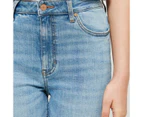 Target Straight High Rise Crop Length Denim Jeans - Blue