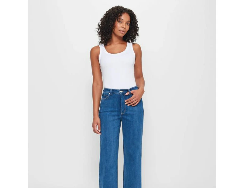 Target Super High Rise Full Length Wide Leg Denim Jeans - Shape Your Body - Blue