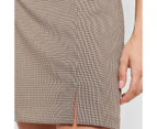 Split Front Mini Skirt - Lily Loves - Brown