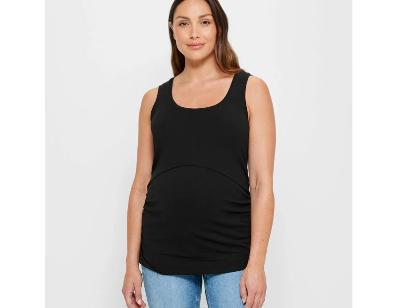 Target Maternity Australian Cotton Nursing Tank Top - Black