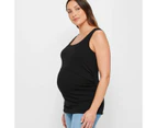 Target Maternity Australian Cotton Nursing Tank Top - Black