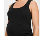 Target Maternity Australian Cotton Nursing Tank Top - Black