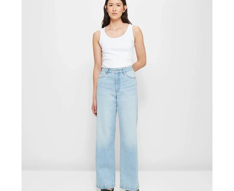 Target Wide Leg High Rise Full Length Denim Jeans