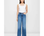 Target Wide Leg High Rise Full Length Denim Jeans - Blue