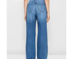 Target Wide Leg High Rise Full Length Denim Jeans - Blue