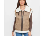 Oversized Sherpa Vest - Lily Loves - Brown