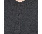 Target Plus Waffle Henley Top - Black