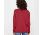 Target Australian Cotton Deep V-Neck Jumper - Red