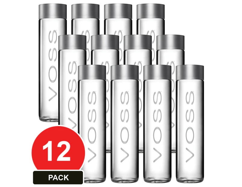 12 Pack, Voss 800ml Still Water Glass