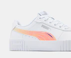 Puma Youth Girls' Carina 2.0 Holographic Sneakers - White/Silver