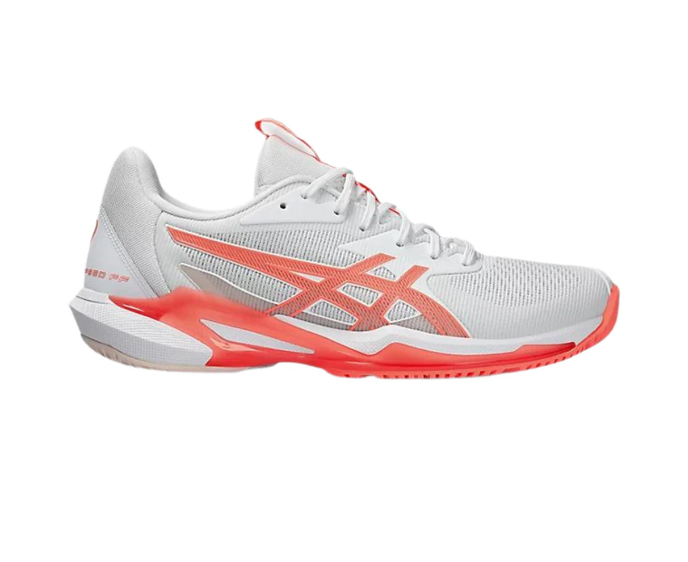 Asics Solution Speed FF 3 Women's Tennis Shoes - White/Sun Coral - 10.5