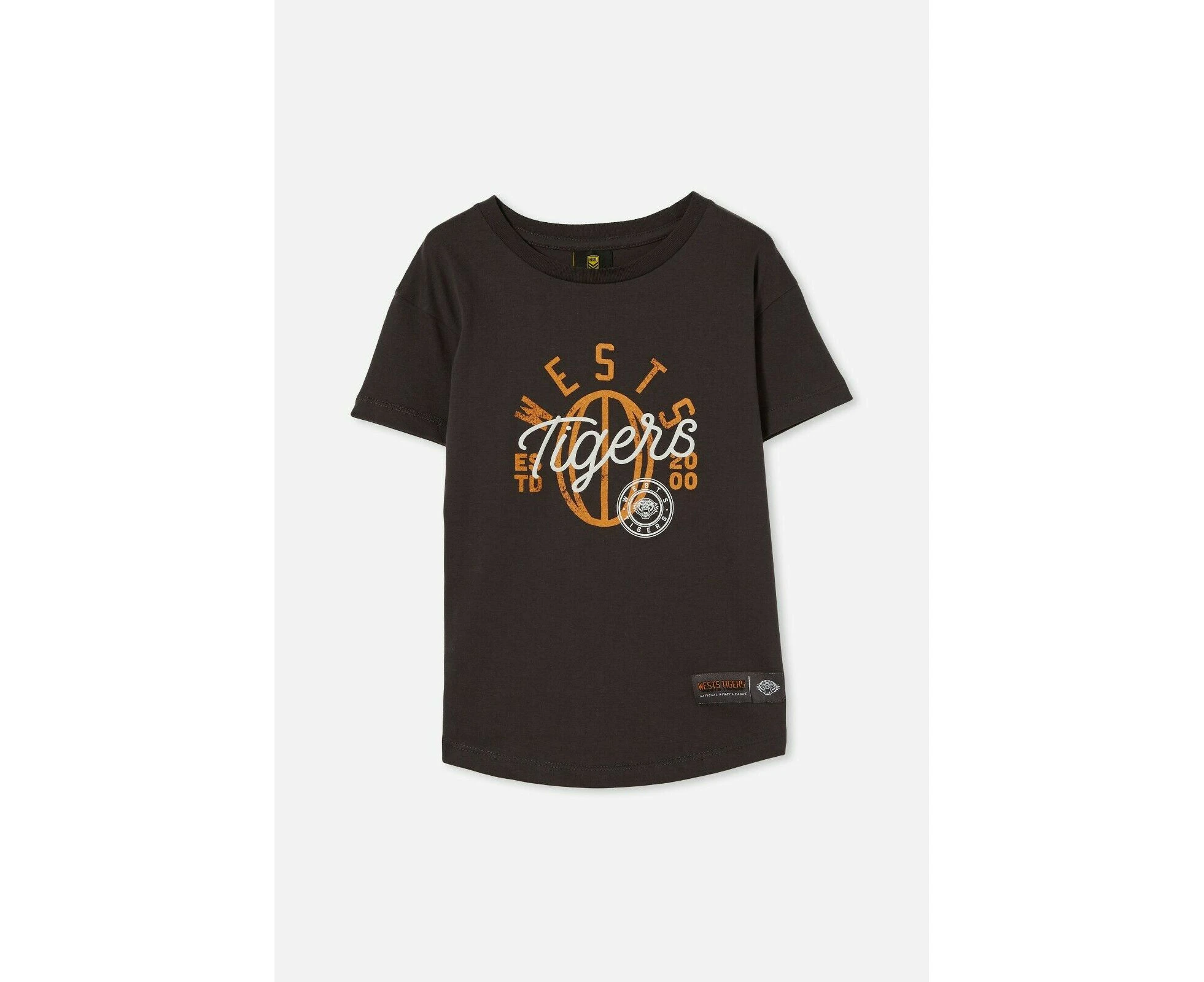 NRL Kids Puff Print Tee Shirt - West Tigers - Toddler Youth T-Shirt