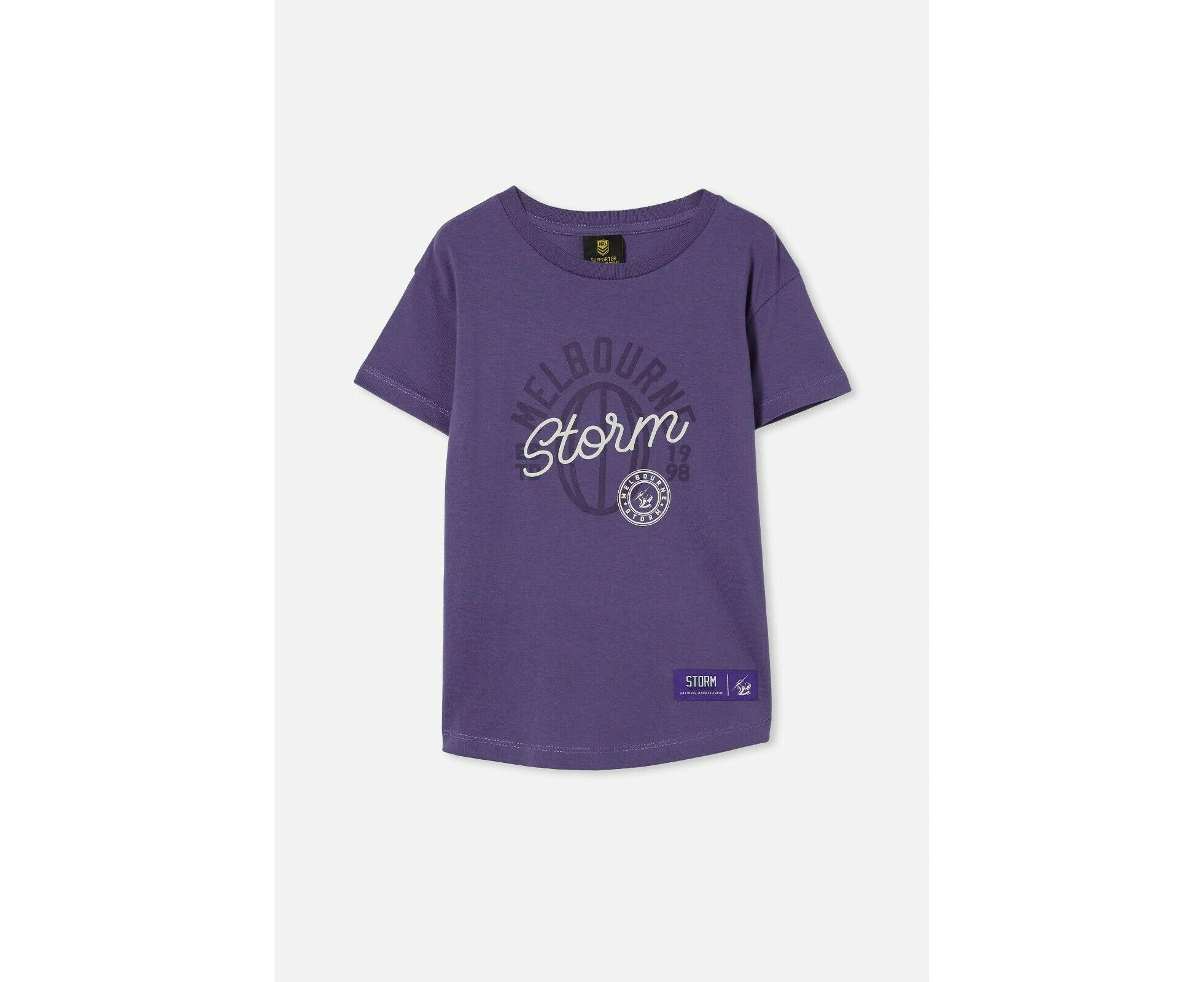 NRL Kids Puff Print Tee Shirt - Melbourne Storm - Toddler Youth T-Shirt