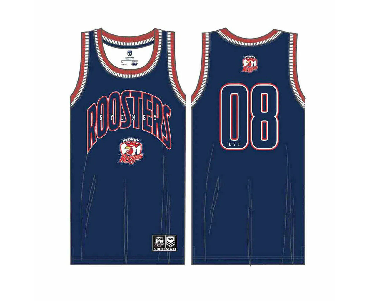 NRL Mens Basketball Singlet - Sydney Roosters - Rugby League