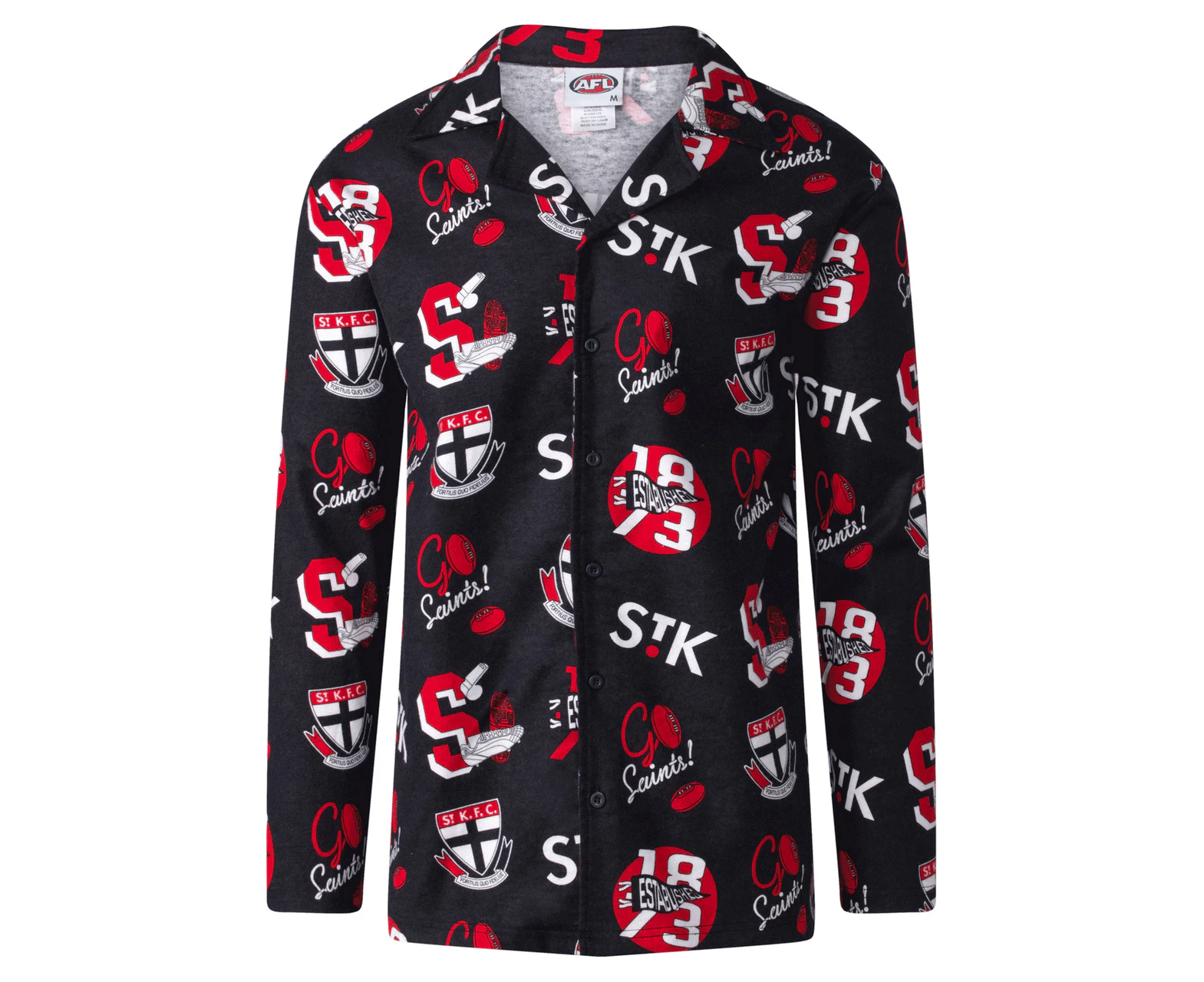 St Kilda Saints Mens Flannel PJ Set