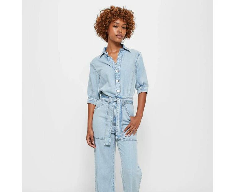 Petites Puff Sleeve Denim Jumpsuit - Dannii Minogue