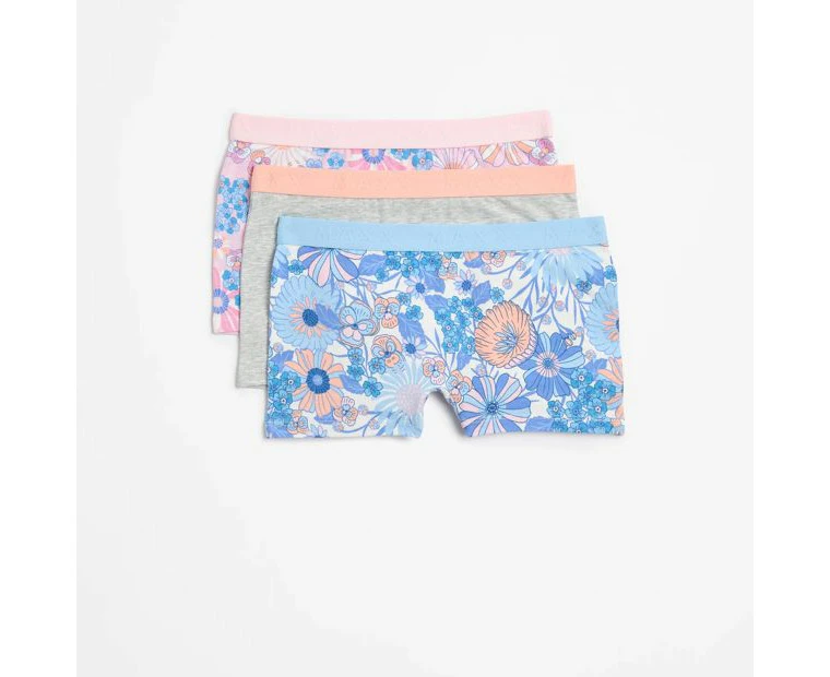 Girls Shortie 3 Pack - Maxx - Blue Flora