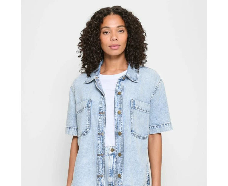 Target Short Sleeve Denim Shacket