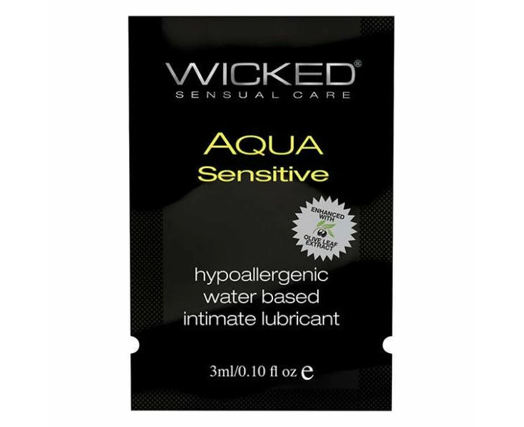 Wicked Aqua Sensitive Water Based Lubricant .1 Oz  Introducing The Wicked Sensual Care Collection Aqua Sensitive Hypoallergenic Lubricant The Perfect