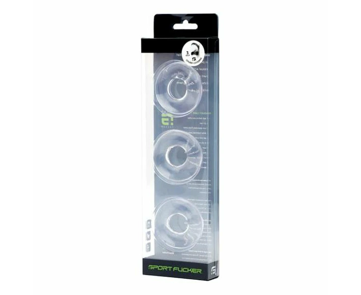 Sport Fucker Chubby Cockring Pack Of 3 Clear