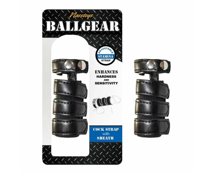 Ballgear Black Cock Strap With Sheath Model Bcs 001 Male Adjustable Stamina Enhancer For Enhanced Hardness And Sensitivity Phthalates Free Iron And Po