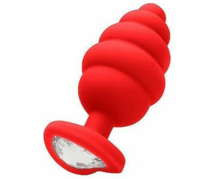 Shots Toys Regular Ribbed Diamond Heart Plug Red Model Rt 5689 Unisex Anal Pleasure