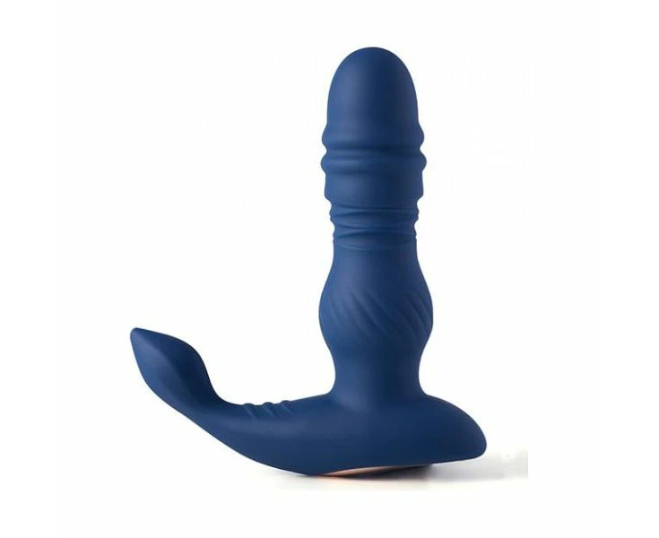 Jaden Prostate Thrusting Vibrating Butt Plug Model X1 Male P Spot And Perineum Stimulation Blue