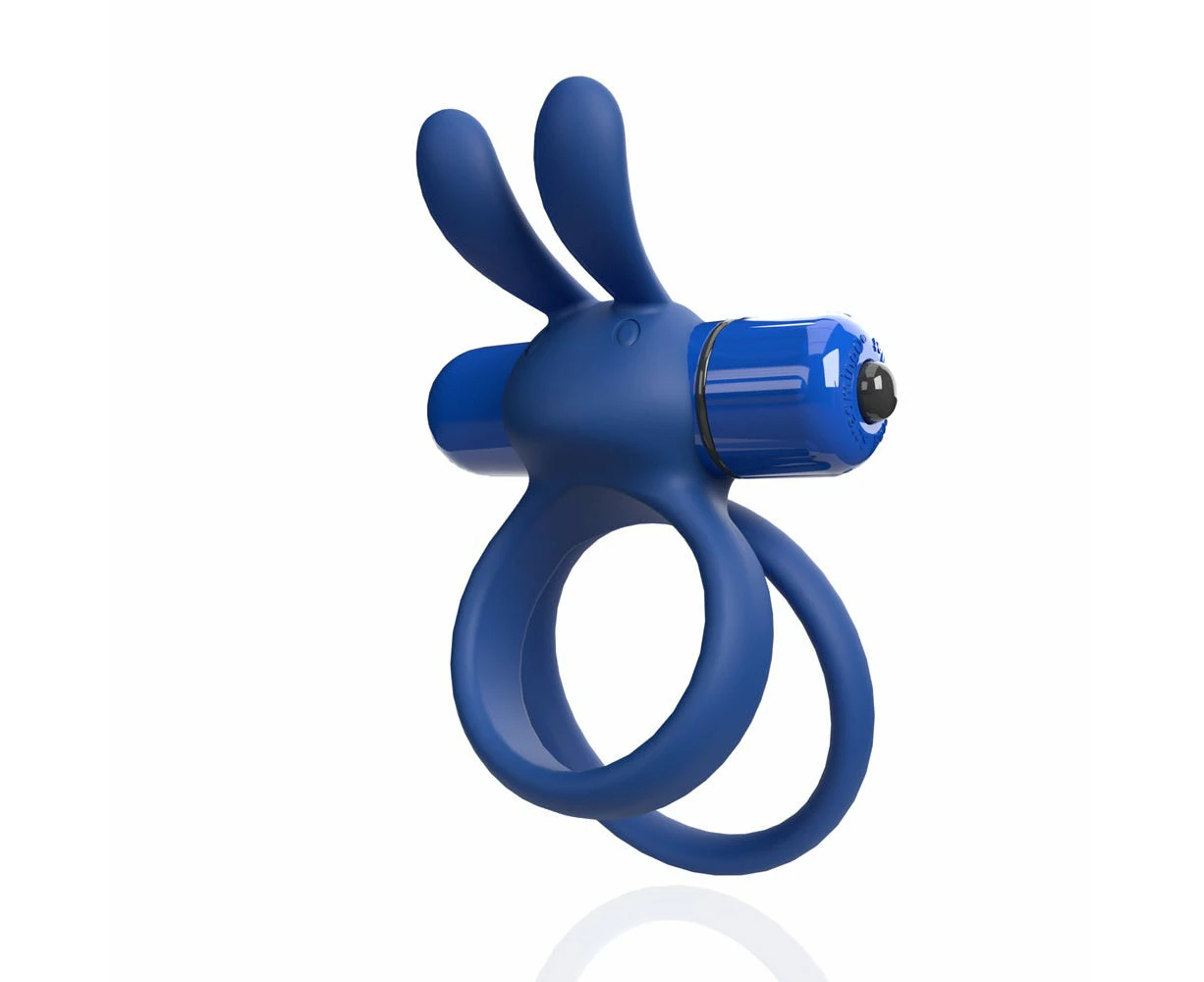 Screaming O 4B Hare XL Vibrating Rabbit Dual Penis Ring - Blueberry