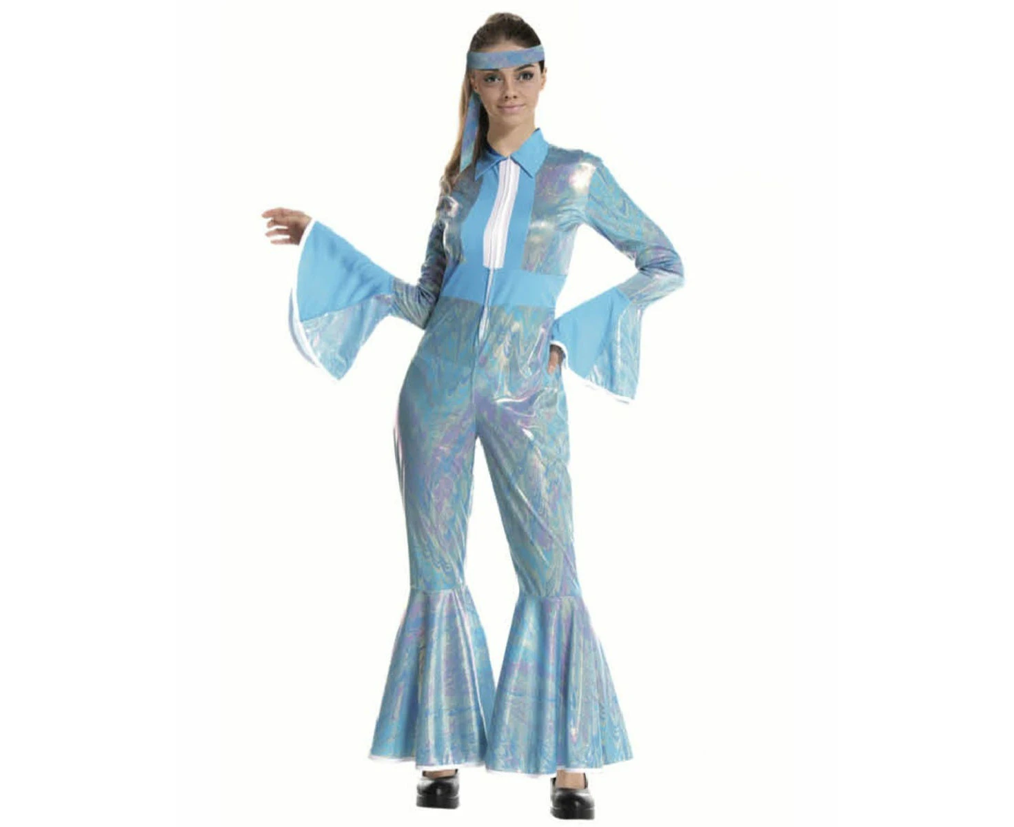 Blue 70s Jumpsuit Womens Costume