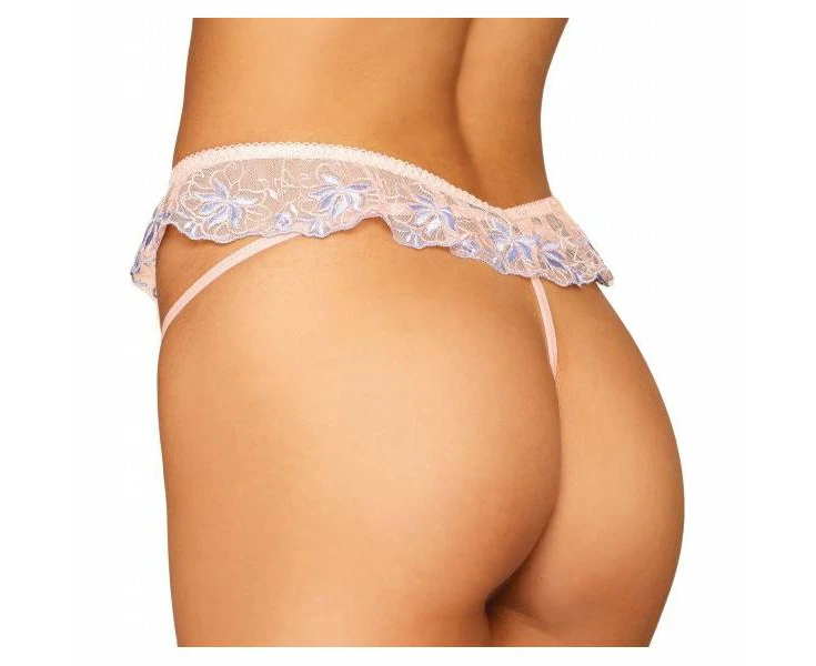 Dreamgirl Floral Flutter G String Rose Quartz S/m Women's Intimate Apparel