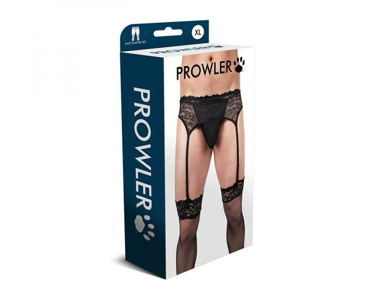 Prowler Lace Garter Set Black Xl