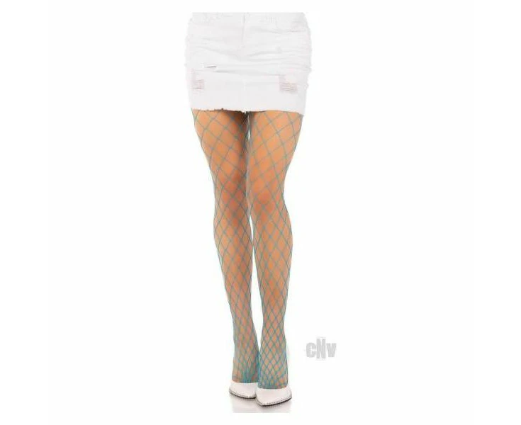 Ravish In Eureka's Spandex Diamond Panty Hose Neon Blue O/s, Unisex, Area Of Pleasure: Legs