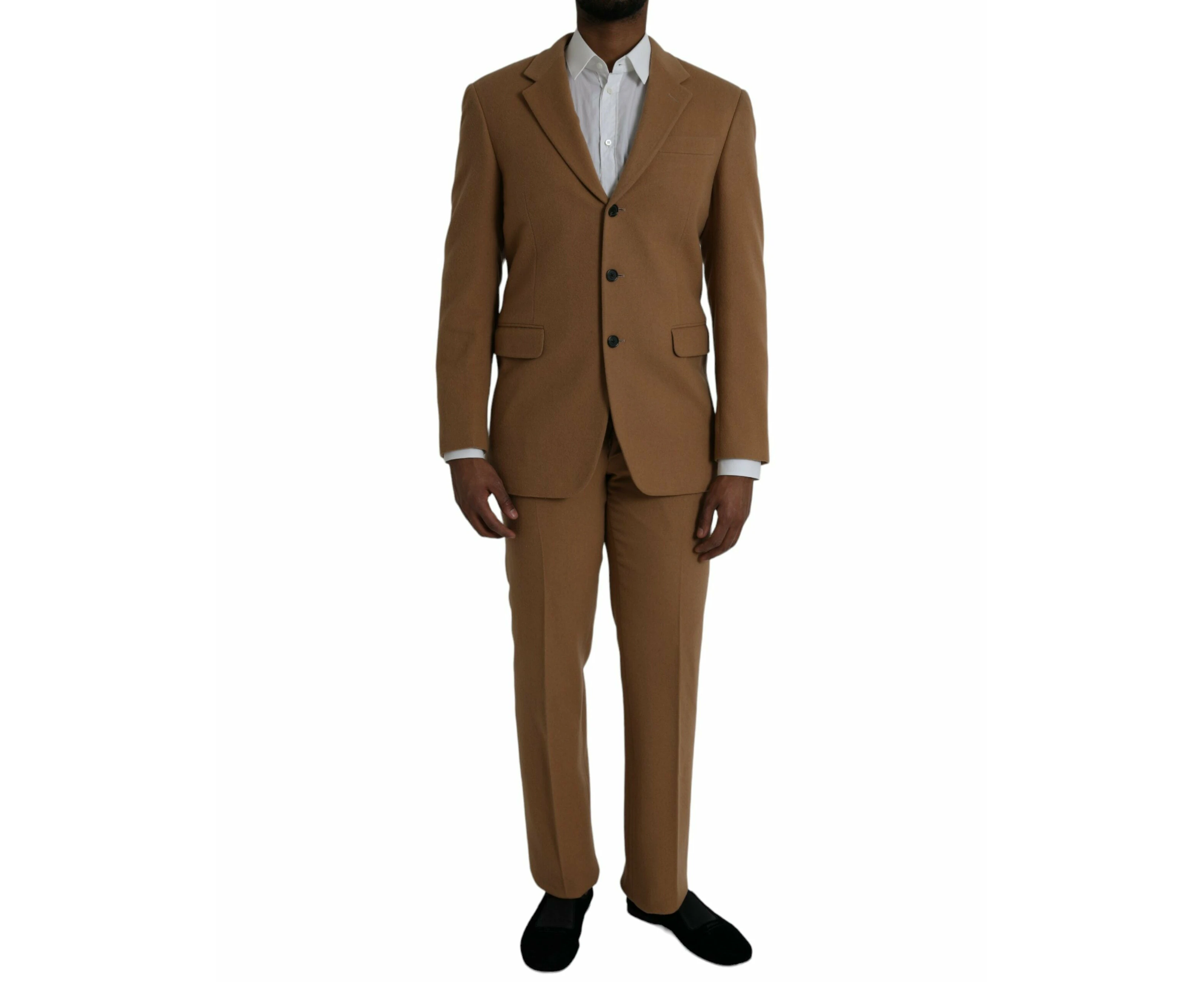 Prada Brown Cashmere 2 Piece Single Breasted Suit - IT52 | XL