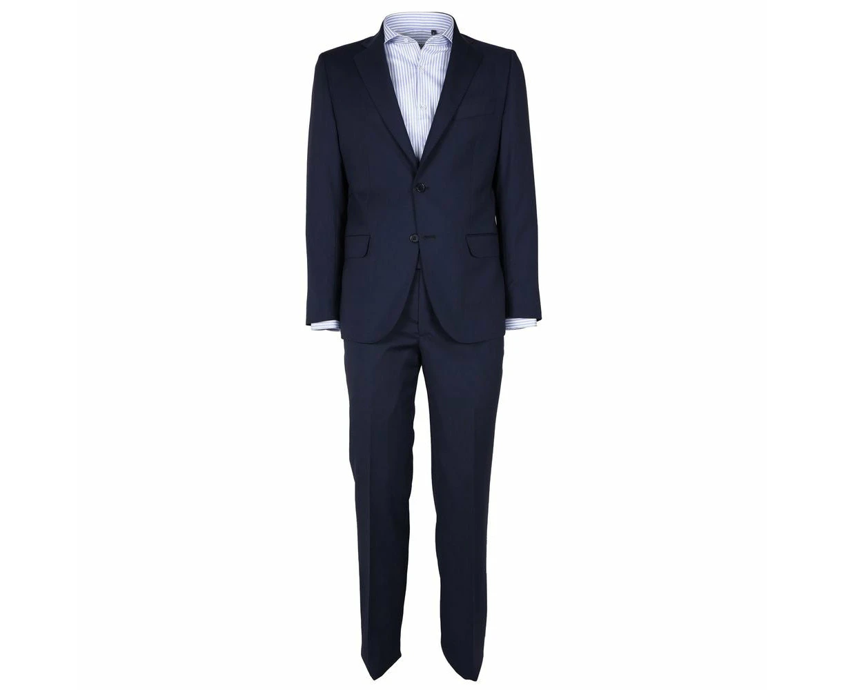 Made in Italy Sleek Sapphire Wool Men's Suit - IT48 | M