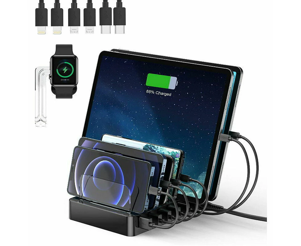 Multiple Device Charging Station 6-Port iPad Switch Tablet Android Phone iPhone