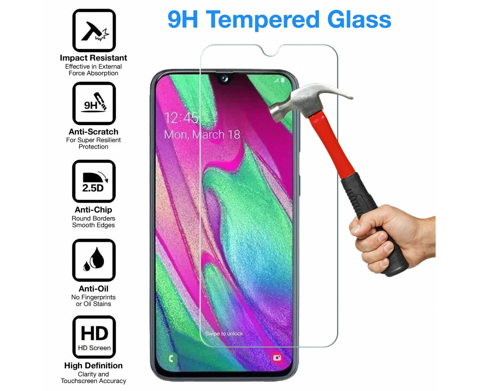 A25 Screen Protector 2.5d Clear Tempered Glass For Samsung A Series