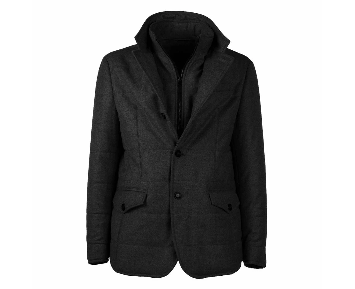 Made in Italy Elegant Wool-Cashmere Men's Coat - IT54 | XXL