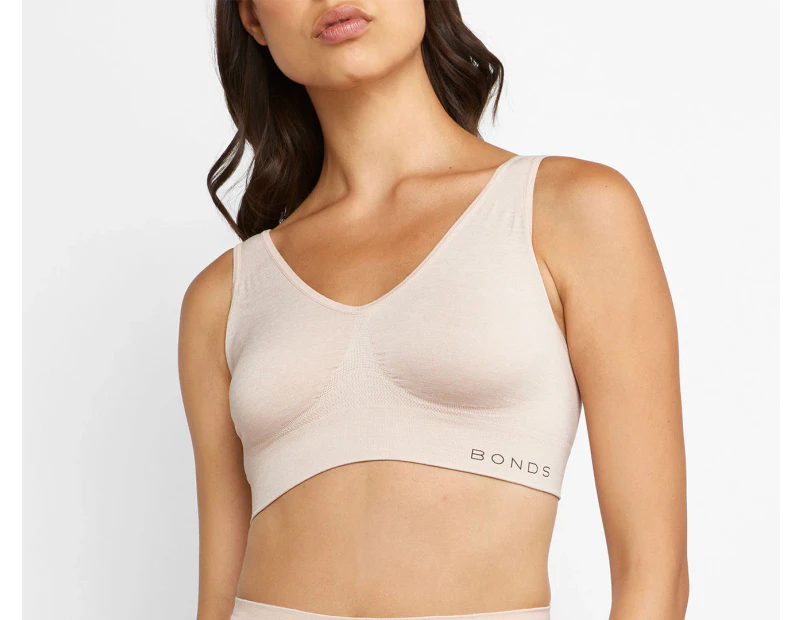 Bonds Women's Comfy Crop Bra - Petal Dust Heather