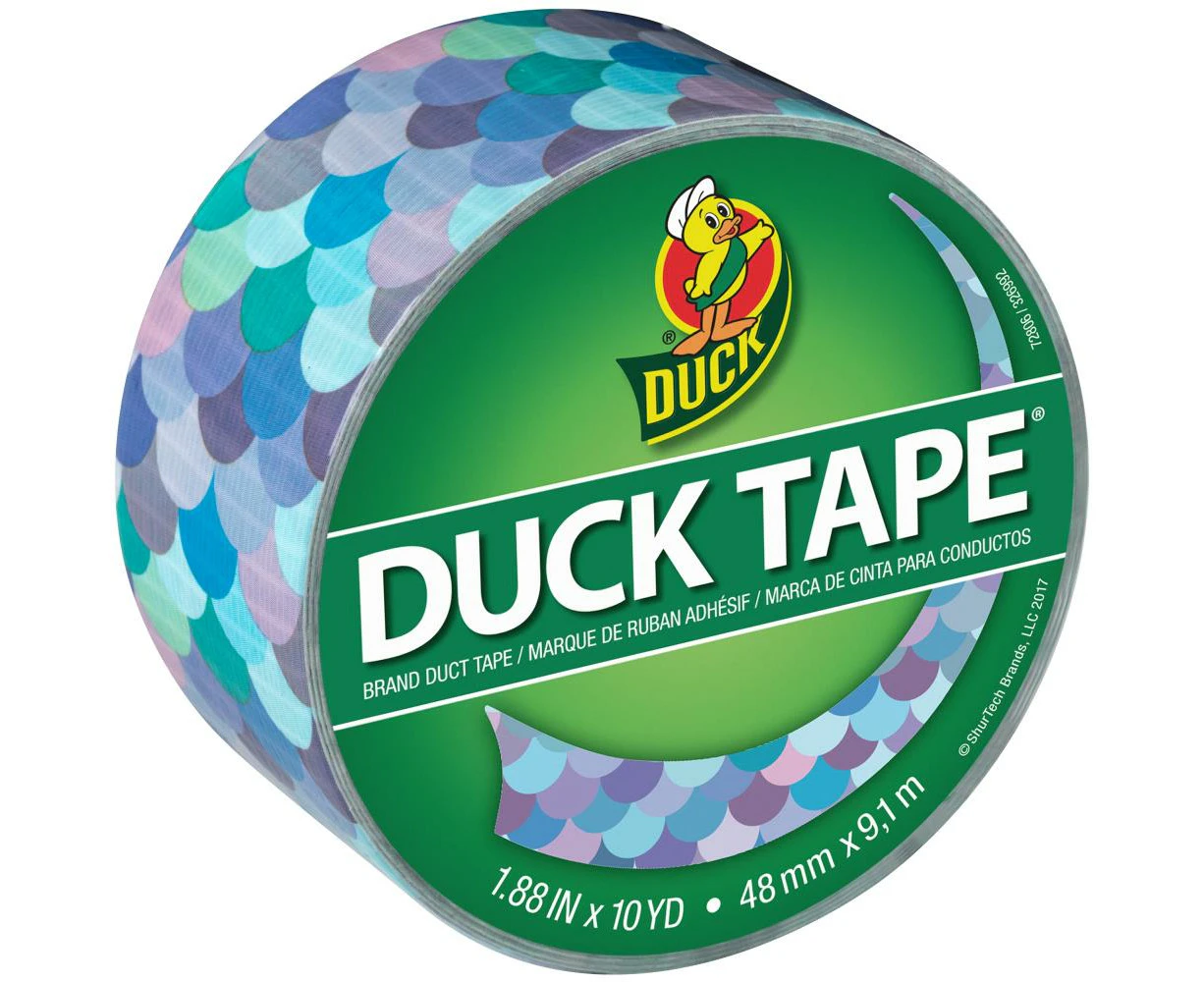 Duck Patterned Duck Tape 1.88"X10yd Mermaid