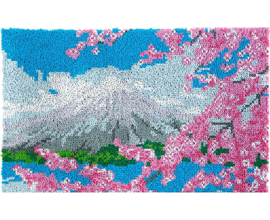 Rug Making Latch Hooking Kit | Spring Mountian 87x58cm Printed Canvas