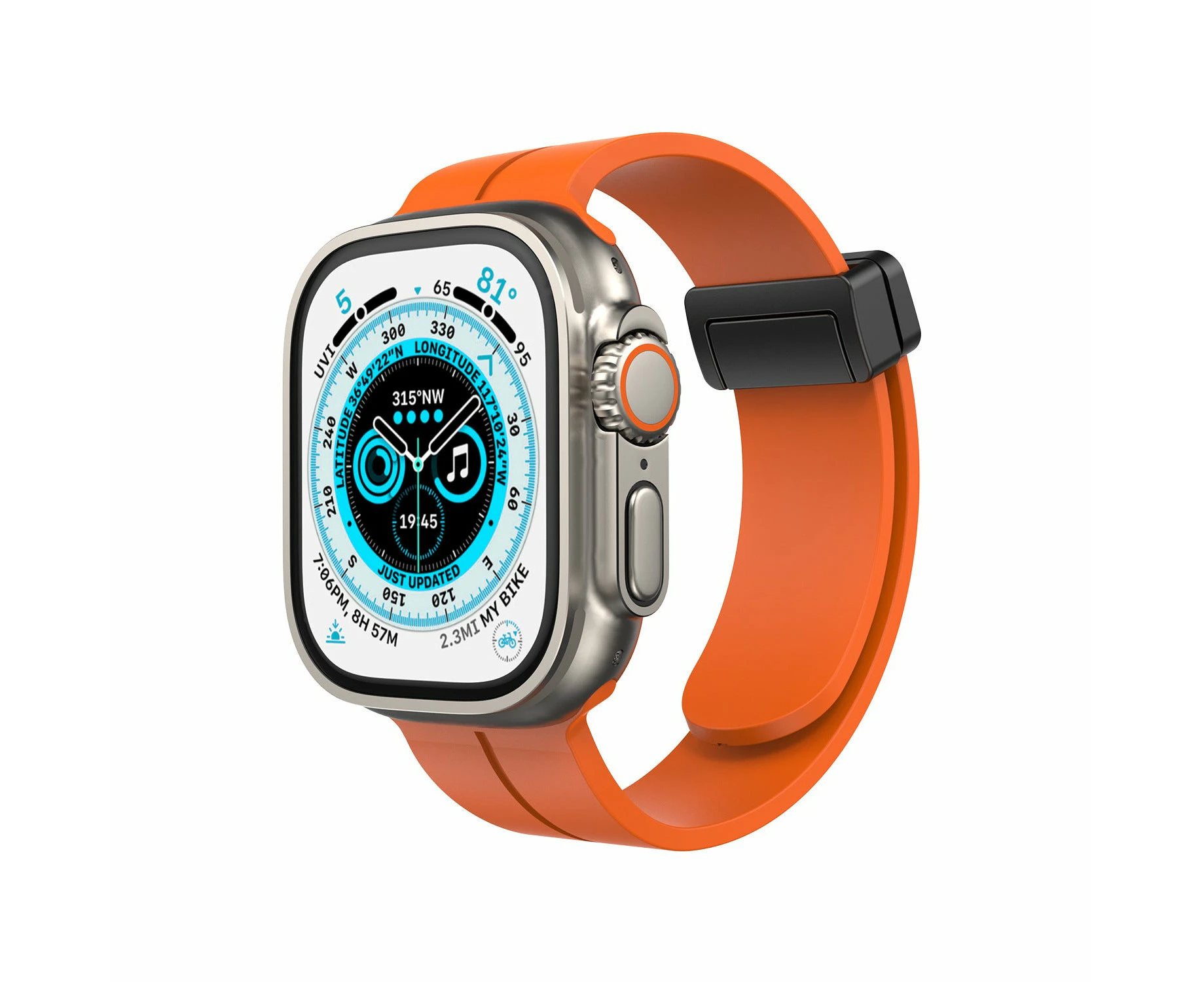 For Apple Watch iWatch Quick Magnetic Sports Band Strap Series 8 7 6 5 4 3 2 38/40/41/42/44/45/49 - ORANGE