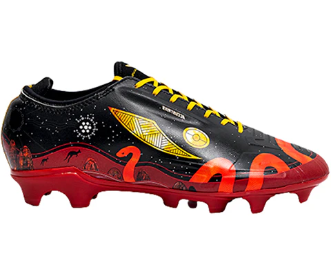 CONCAVE MENS FIRST NATIONS FOOTBALL BOOTS - BLACK / RED / YELLOW