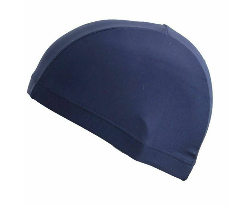 Swimming Cap Durable Sportive Water Proof Nylon Lycra Adult Unisex Swim Hat-Navy