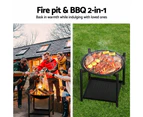 Grillz Fire Pit BBQ Grill 2-in-1 Outdoor