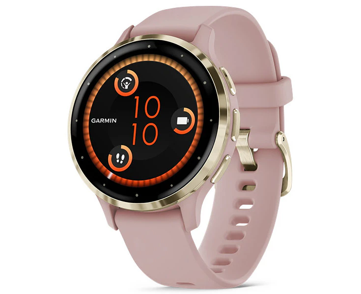 Garmin Venu 3S Soft Gold Bezel w Dust Rose Case